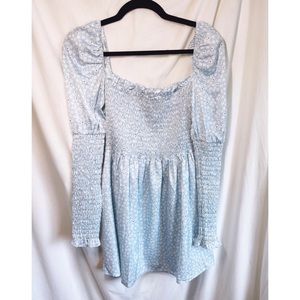 Sugar Thrillz Floral Long Sleeve Babydoll Mini Dress | S